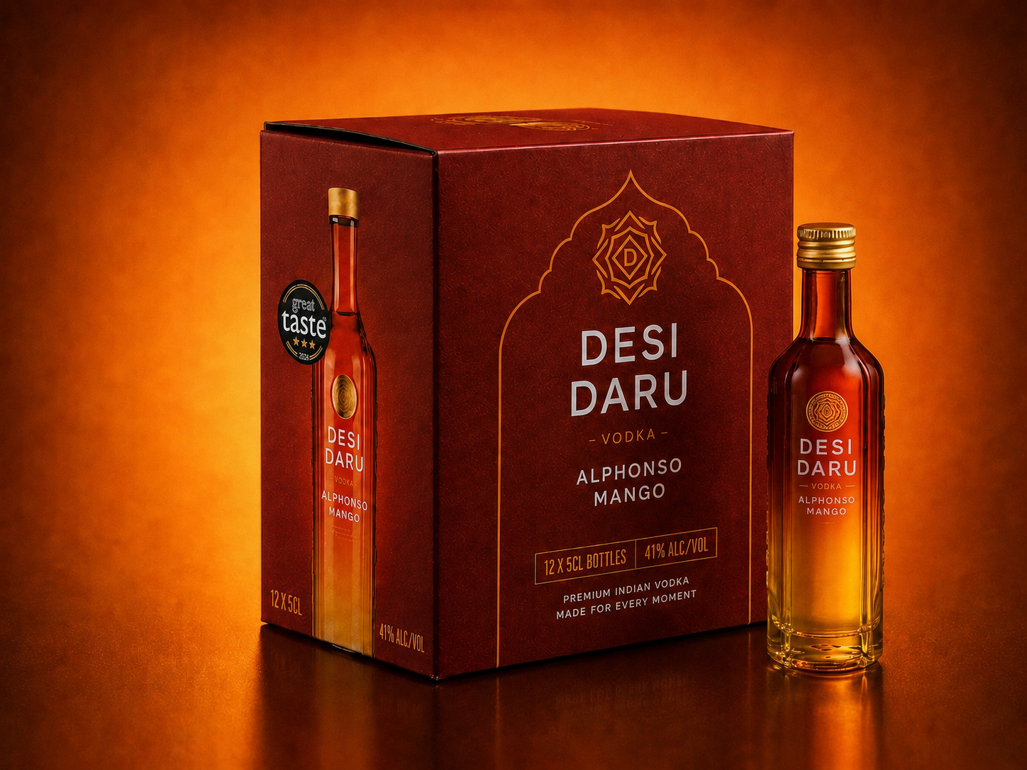 DESI DARU ALPHONSO MANGO MINI VODKA 5CL BOX OF 12