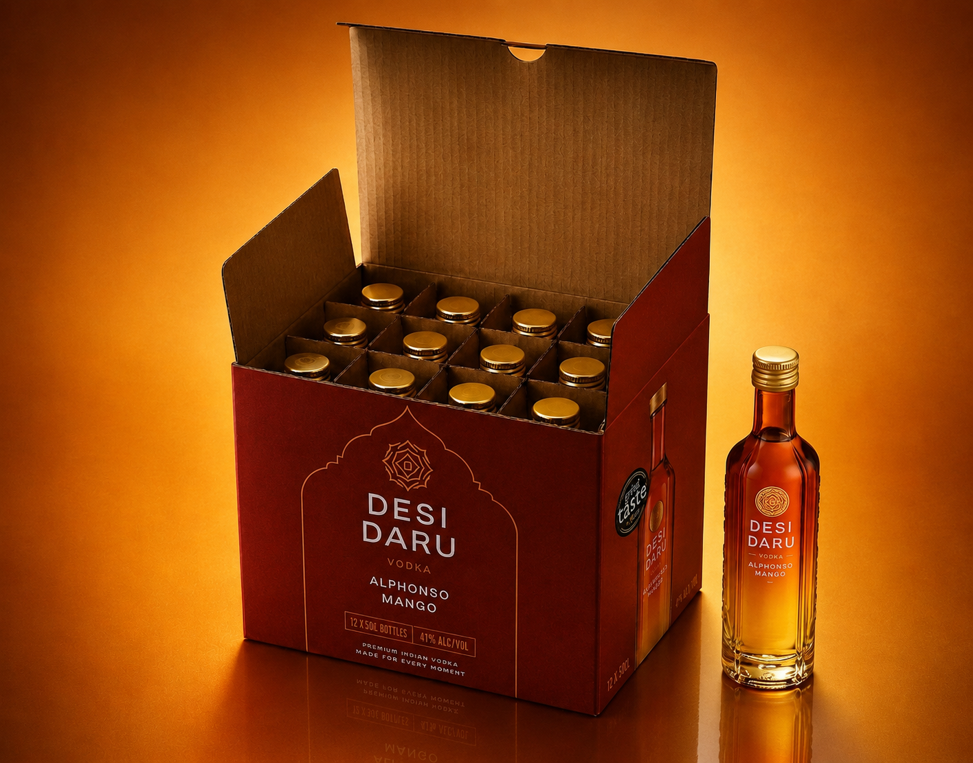 DESI DARU ALPHONSO MANGO MINI VODKA 5CL BOX OF 12